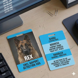 Crachá de Identificação de Cão de Detecção de Alto