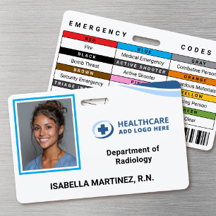 Crachá de identificação de enfermeira de hospital