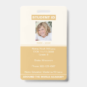Crachá de Identificação de Estudante Ensino Domici