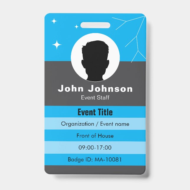 Crachá de identificação de evento personalizável (Frente)