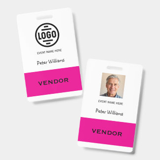 Crachá de identificação de fornecedor de evento co