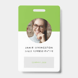 Crachá de identificação de foto com logotipo moder