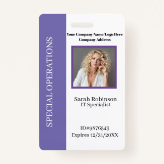 Crachá de identificação de foto da empresa com cód