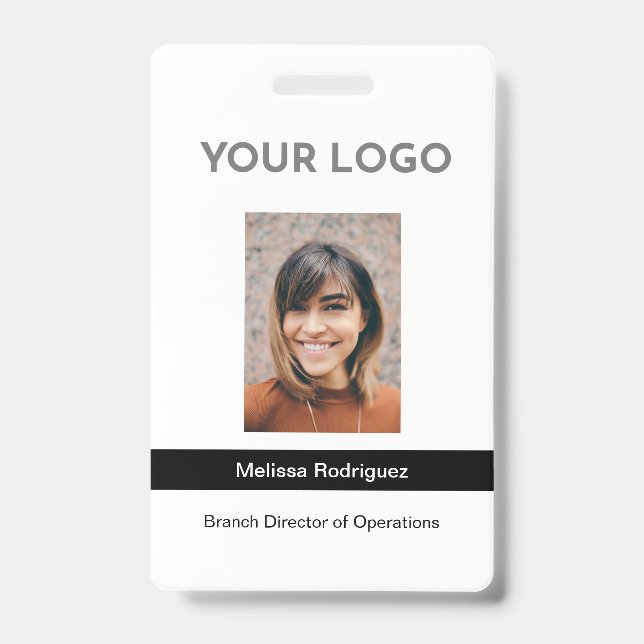 Crachá de identificação de foto do funcionário pre (Frente)