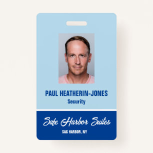 Crachá de identificação de fotos de segurança