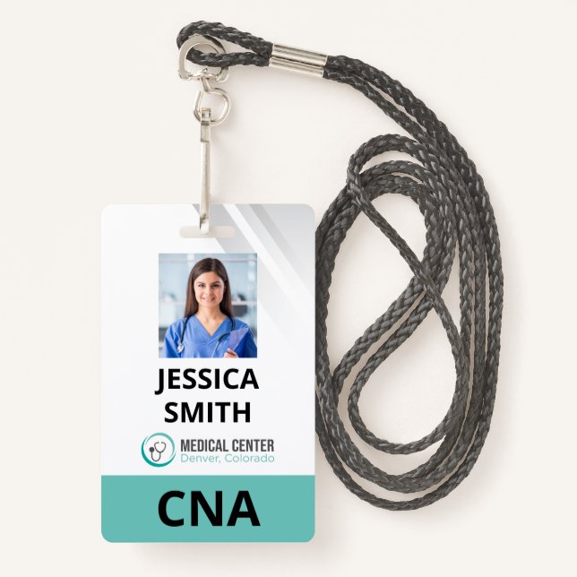 Crachá de Identificação de Função de Foto (Frente com cordão)