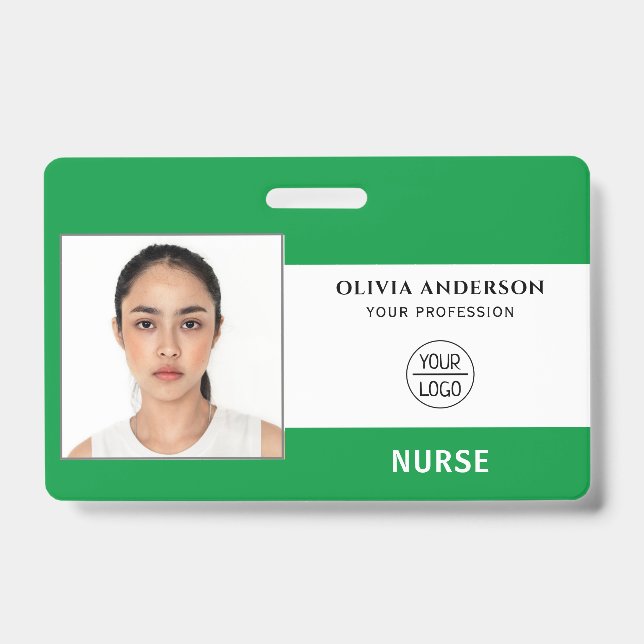 Crachá de identificação de funcionário de foto emp (Frente)