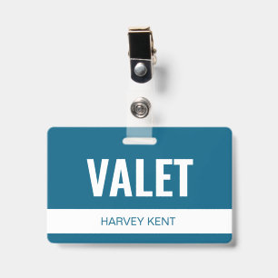 Crachá de Identificação de Funcionário de Valet de