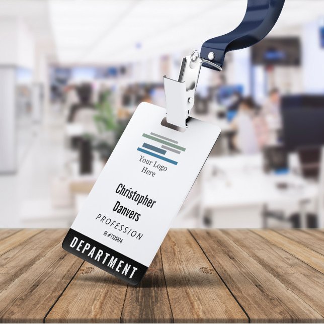 Crachá de identificação de funcionário preto e bra (Criador carregado)