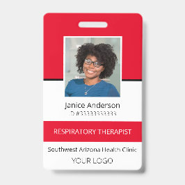Crachá de identificação de funcionário vermelho pr