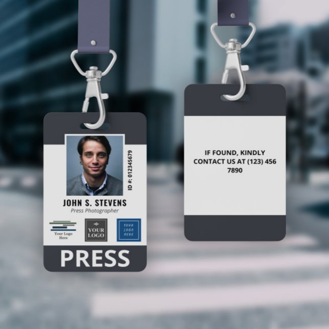 Crachá de identificação de imprensa Slate Gray 3 L (Criador carregado)