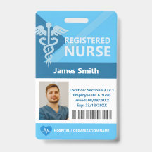 Crachá de Identificação de Médico de Hospital Enfe