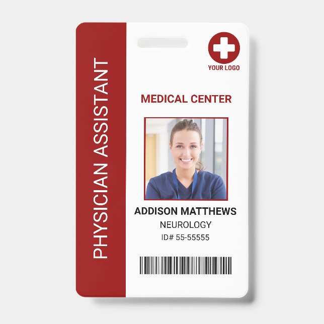 Crachá de Identificação de Médico Enfermeiro Funci (Frente)