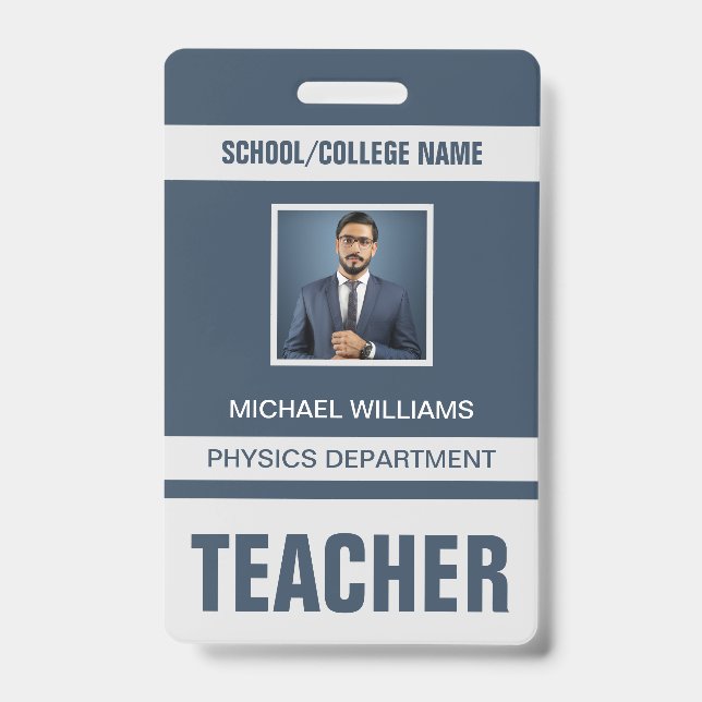 Crachá de Identificação de Professor (Frente)