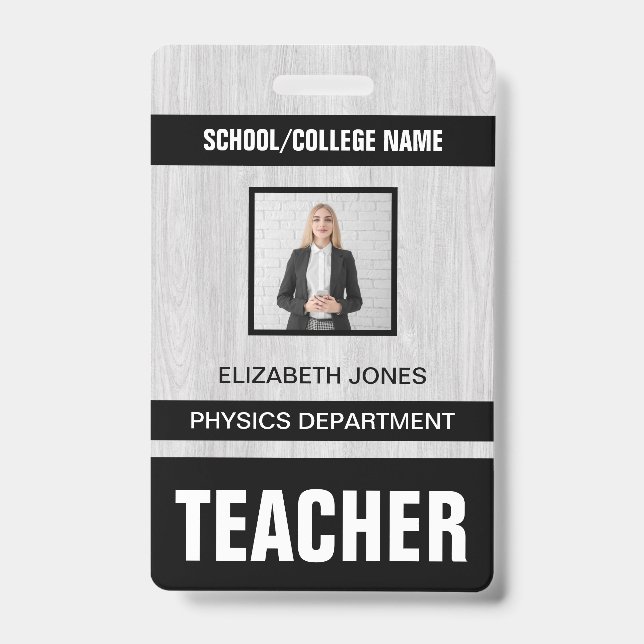 Crachá de Identificação de Professor (Frente)