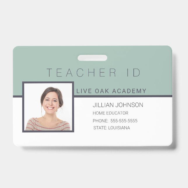Crachá de Identificação de Professor de Ensino Dom (Frente)