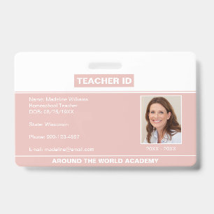 Crachá de Identificação de Professor de Ensino Dom
