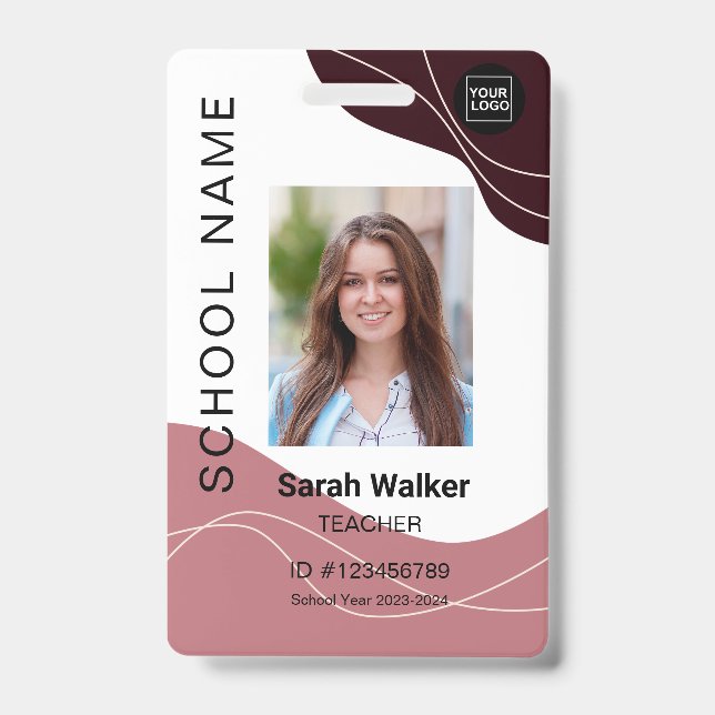 Crachá de identificação de professor de um estudan (Frente)