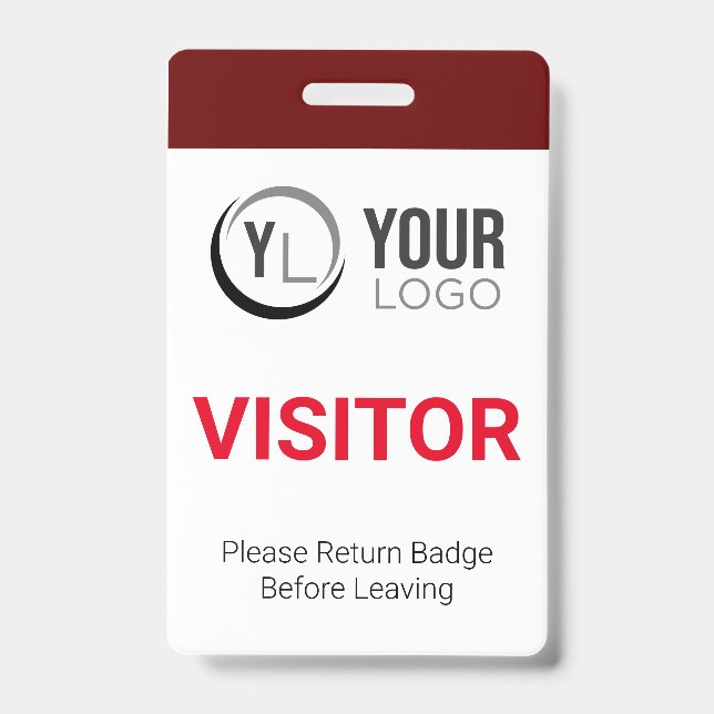 Crachá de Identificação de Visitante Personalizado (Frente)