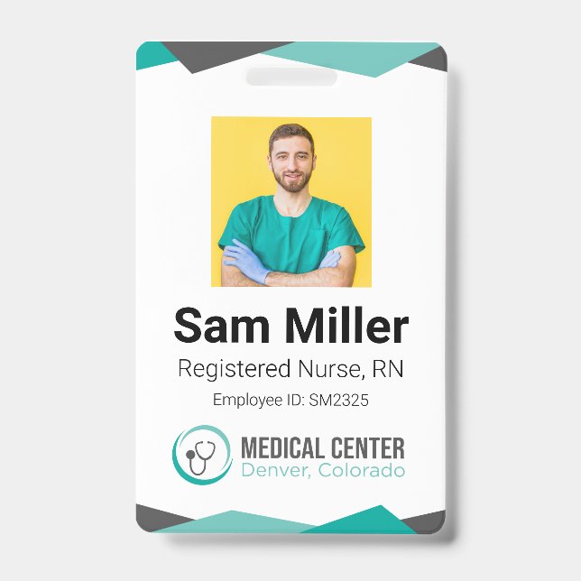 Crachá de identificação do escritório médico de fo (Frente)