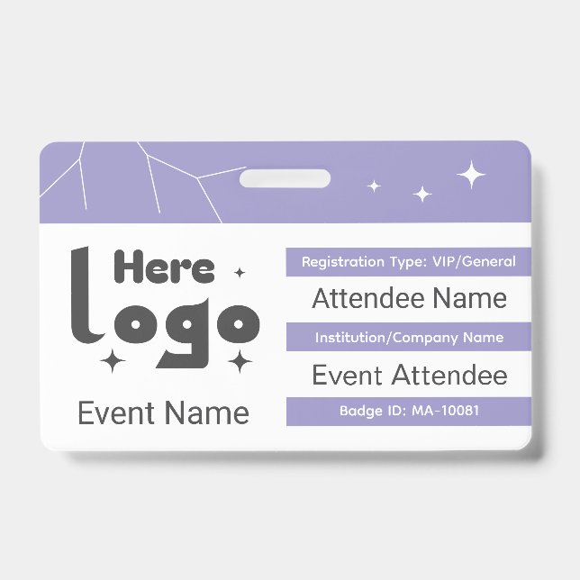 Crachá de identificação do evento personalizado (Frente)