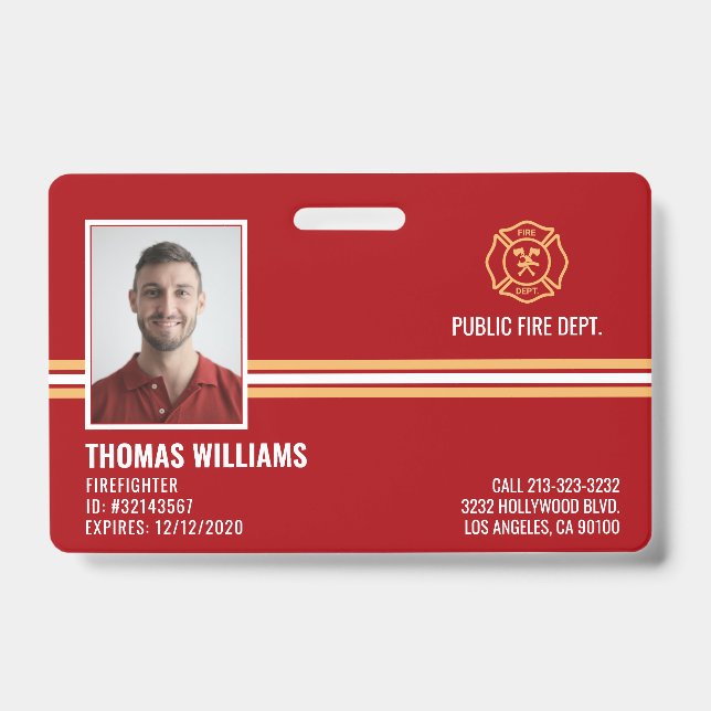 Crachá de identificação do pessoal do corpo de bom (Frente)