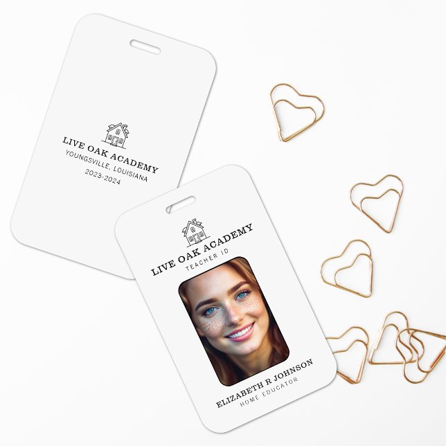 Crachá de identificação do professor doméstico | B (Criador carregado)