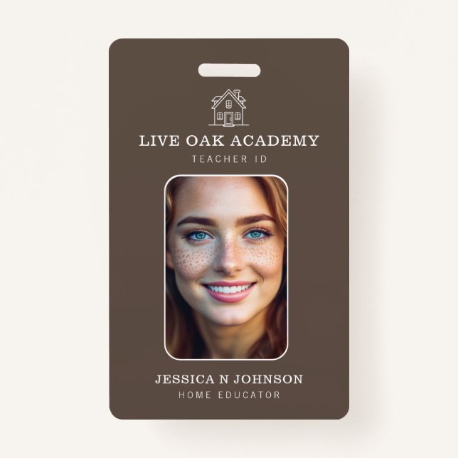 Crachá de identificação do professor doméstico | T (Frente)