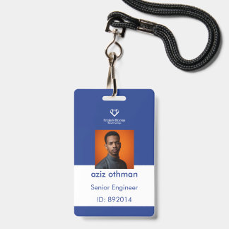 Crachá de Identificação Executivo Corporativo Azul