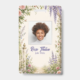 Crachá de identificação floral personalizado para