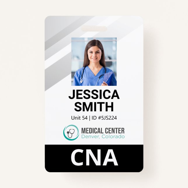 Crachá de Identificação Médica de Foto (Frente)