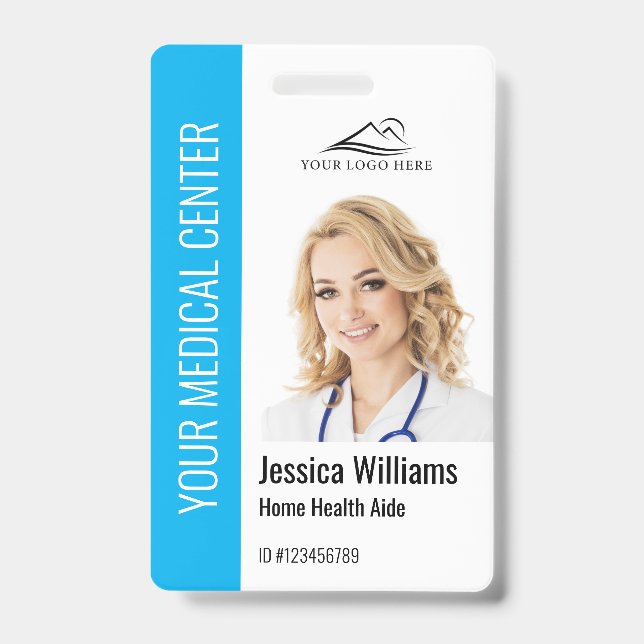 Crachá de Identificação Médico de Auxiliar de Saúd (Frente)