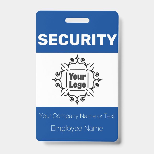 Crachá de Identificação Personalizado Azul e Branc (Frente)