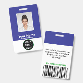 Crachá de Identificação Personalizado Azul Real Ve
