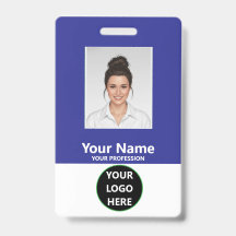 Crachá de Identificação Personalizado Azul Real Ve