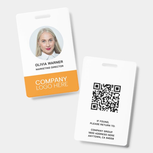 Crachá de Identificação Personalizado com Foto do  (Frente e verso)