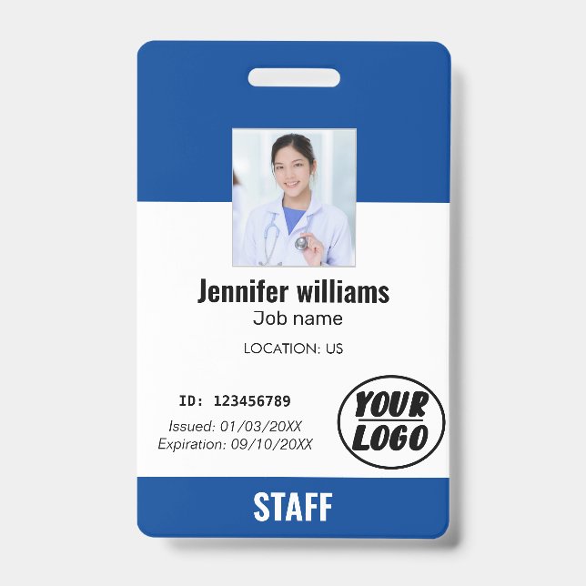 Crachá de identificação personalizado com logotipo (Frente)