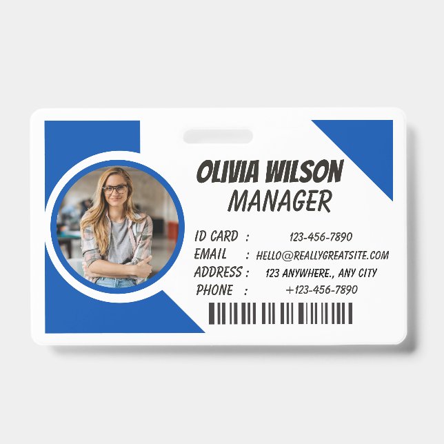 Crachá de identificação personalizado com logotipo (Frente)