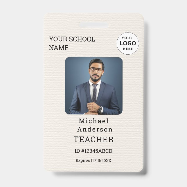 Crachá de identificação personalizado com nome e f (Frente)