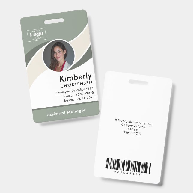 Crachá de identificação personalizado de 3 cores m (Frente e verso)
