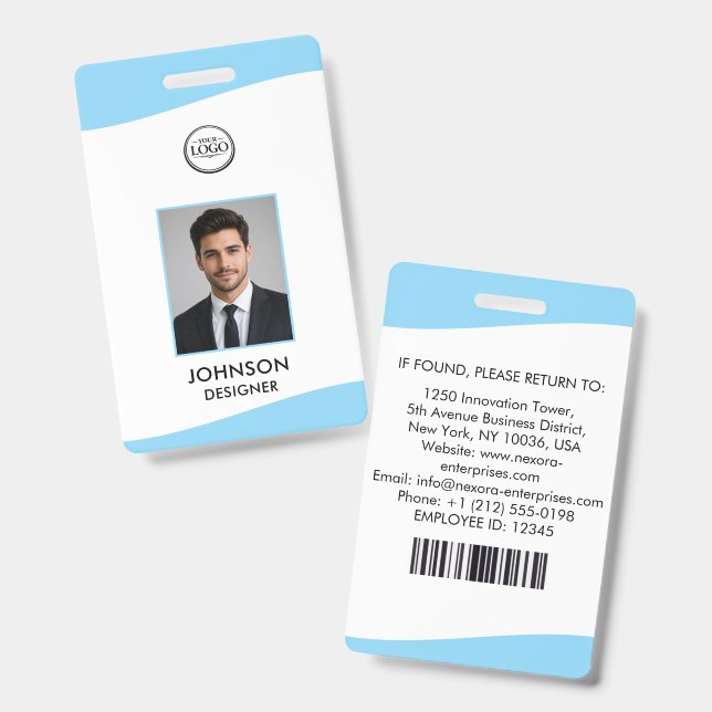 Crachá de identificação personalizado do funcionár (Frente e verso)