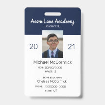 Crachá de identificação personalizado para estudan