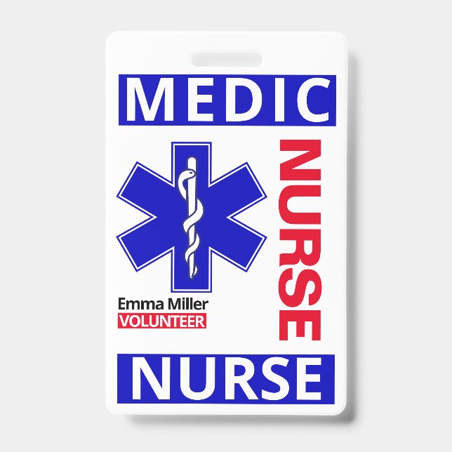 Crachá de identificação personalizado para médico  (Frente)