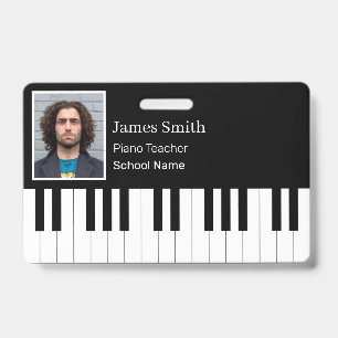 Crachá de Identificação Personalizado Preto e Bran