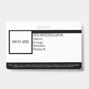 Crachá de Identificação Personalizável de Investig