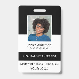 Crachá de identificação preto para funcionário de 