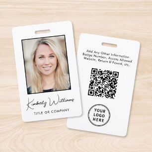 Crachá de Identificação Profissional com Código QR