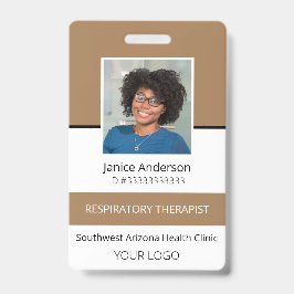 Crachá de identificação profissional de foto bronz