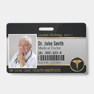 Crachá de Identificação Profissional Médico Caduce