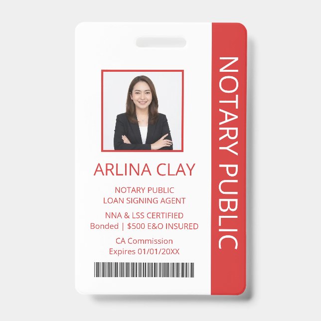 Crachá de Identificação Vermelho de Agente de Assi (Frente)
